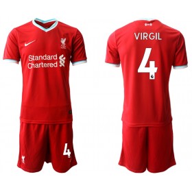 Camisolas de Futebol Liverpool Virgil van Dijk 4 Criança Equipamento Principal 2020/21 Manga Curta